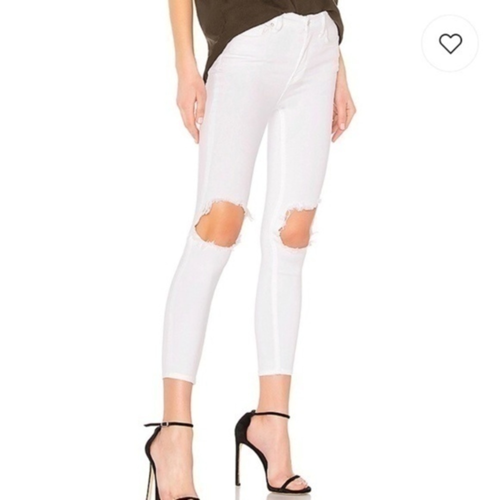Free People White Busted High-Rise Skinny Jeans. 29
